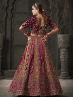 Magenta Pink Premium Lycra Velvet Lehenga Choli